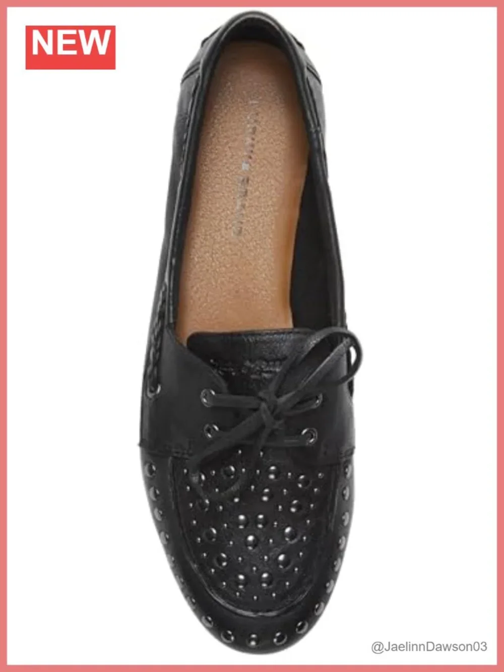Studded Leather Slip-On Loafers Round-Toe Casual